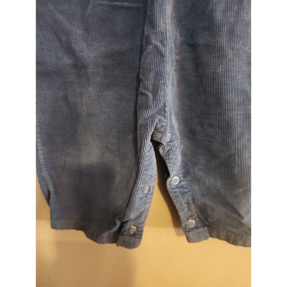 Vintage Health-Tex Blue Corduroy Overalls‎ Cross Stitch Skiers 18 Months - Picture 3 of 5